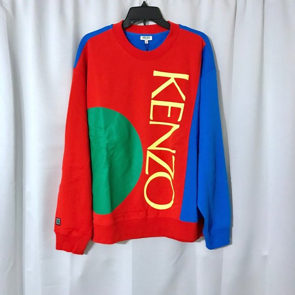 Kenzo Paris Colorblocked Oversize Crewneck Sweater